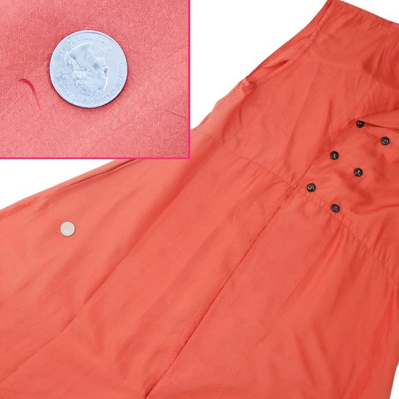 J Morgan Puett Silk Duster Pumpkin Orange Double Breasted Shack Inc. Dress M - Picture 15 of 16